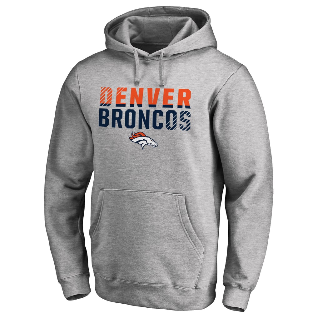Denver Broncos Iconic Collection Fade Out Pullover Hoodie - Ash