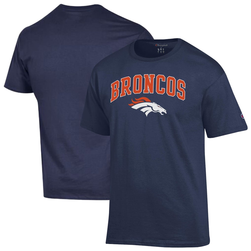 Men's Champion Navy Denver Broncos Arch Over Logo T-Shirt