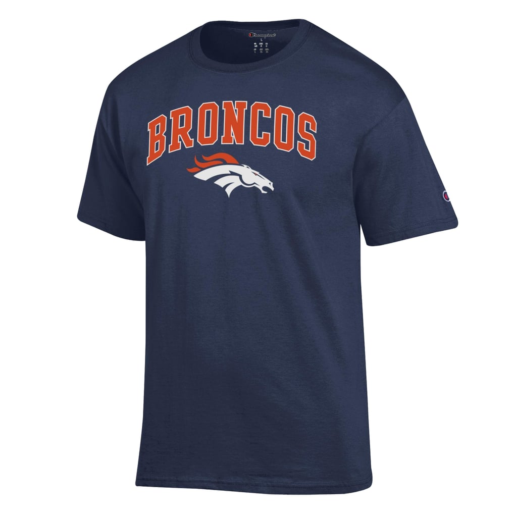 Men's Champion Navy Denver Broncos Arch Over Logo T-Shirt