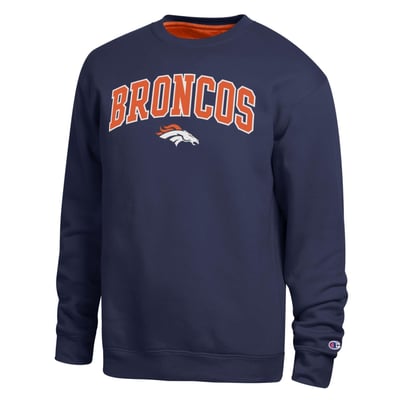  Denver Broncos Champion Contrast Lined Sweatshirt - Navy