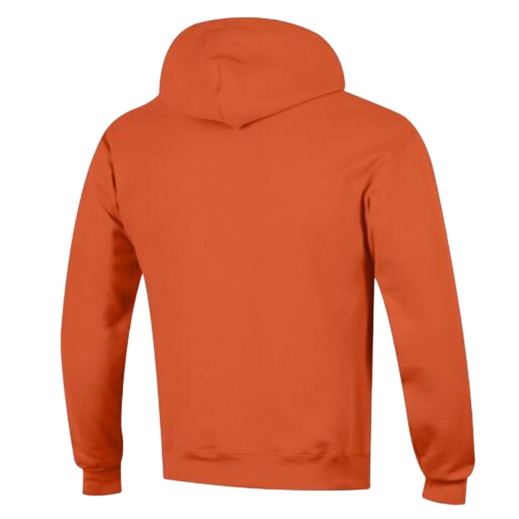 Men's Champion Orange Denver Broncos Powerblend Arch over Logo Hoodie