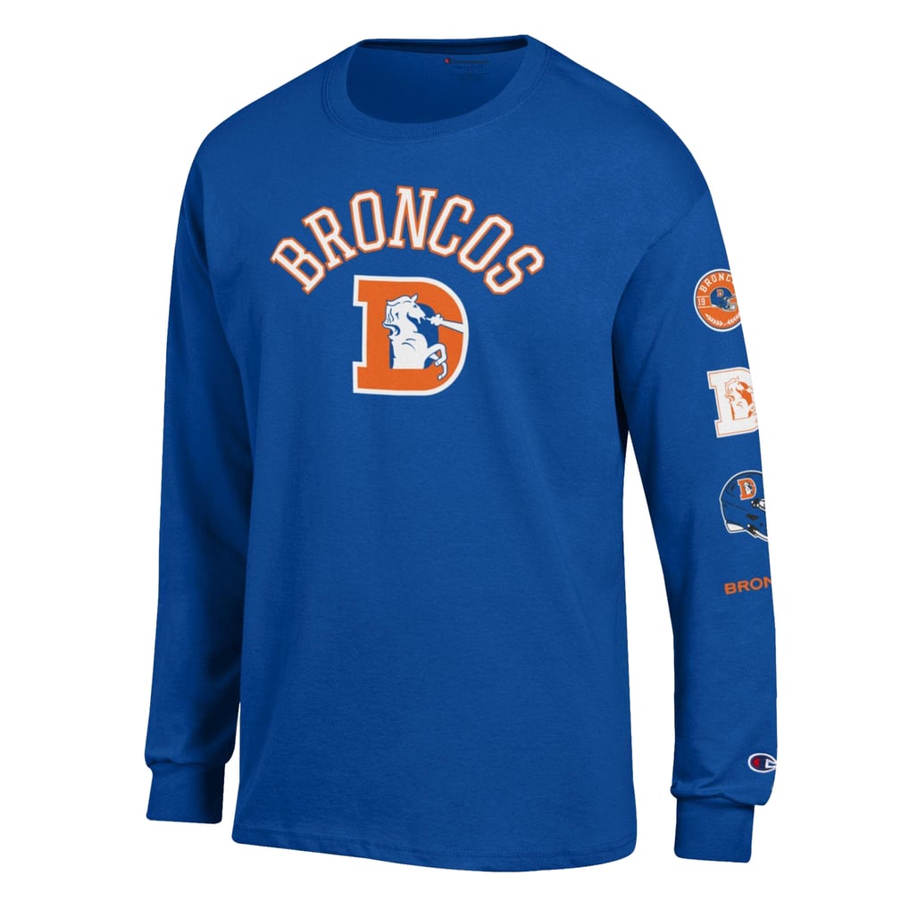 Men's Champion  Royal Denver Broncos Long Sleeve Vintage Jersey T-Shirt