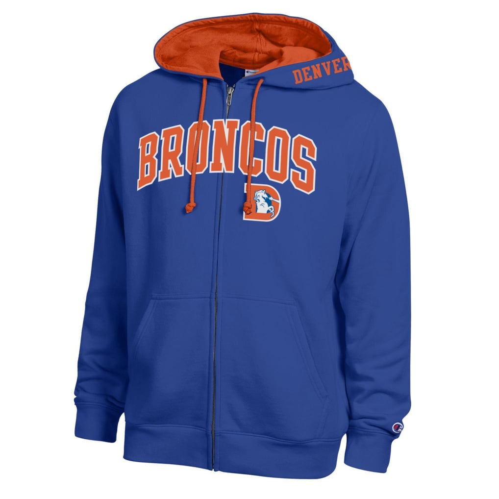 Men's Champion  Royal/Orange Denver Broncos Full-Zip Hoodie