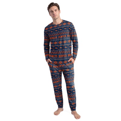 Denver Broncos Concepts Sport Jubilee Long Sleeve T-Shirt & Pant Set - Navy