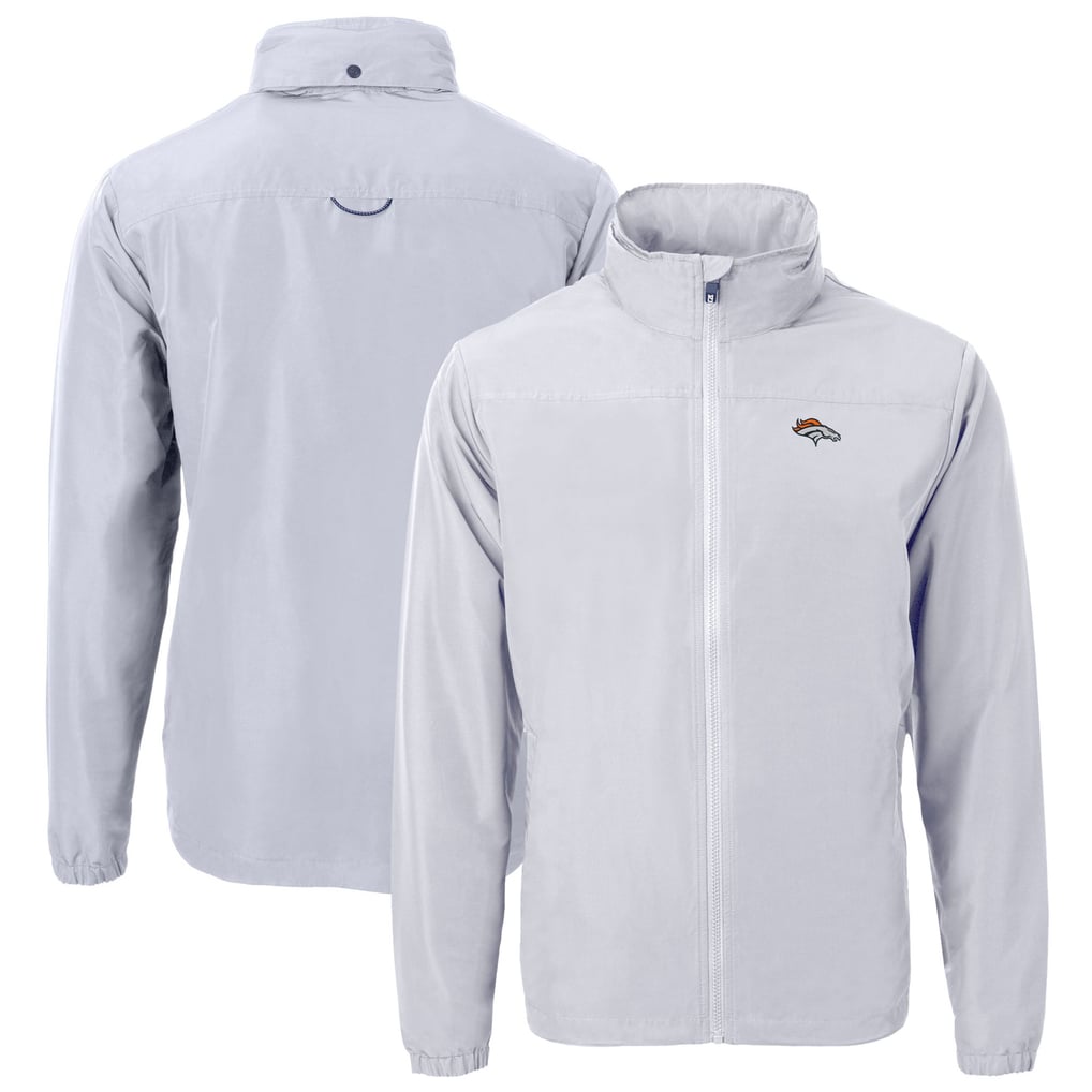 Men's Cutter & Buck  Gray Denver Broncos  Charter Eco Recycled Full-Zip Jacket