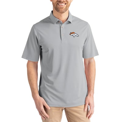 Denver Broncos Cutter & Buck Virtue Eco Pique Recycled Polo - Gray