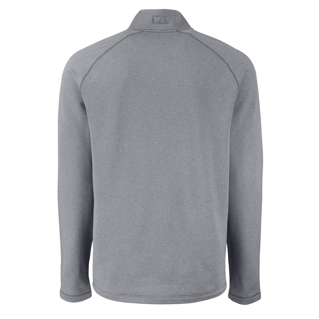 Men's Cutter & Buck  Heather Gray Denver Broncos Peshastin Eco Fleece Recycled Raglan Tri-Blend Full-Zip Jacket