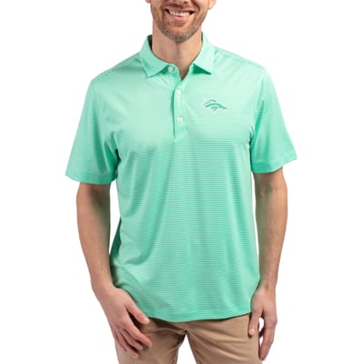 Denver Broncos Cutter & Buck Forge Eco Double Stripe Stretch Recycled Polo - Light Green
