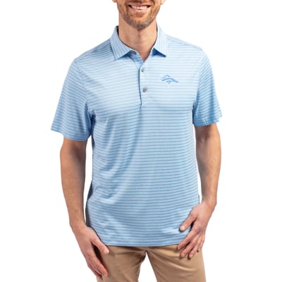 Denver Broncos Cutter & Buck Men's Forge Eco Heathered Stripe Stretch Recycled Polo - Mint