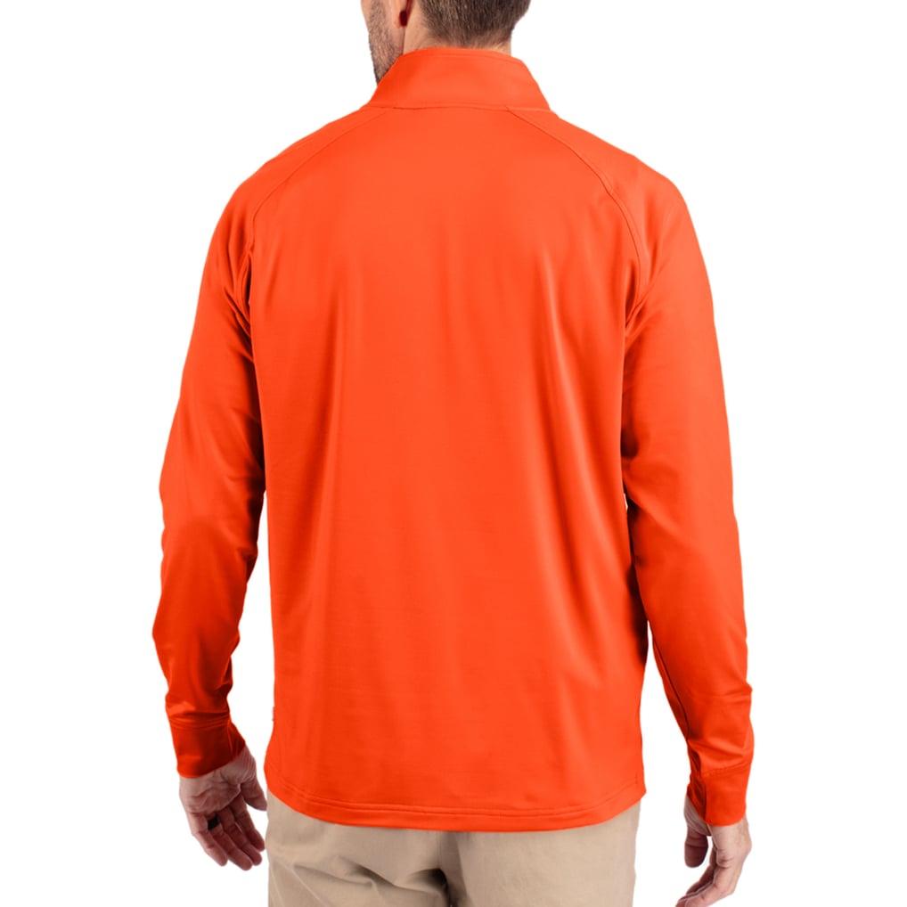 Denver Broncos Cutter & Buck Adapt Eco Knit Quarter-Zip Pullover Jacket - Orange