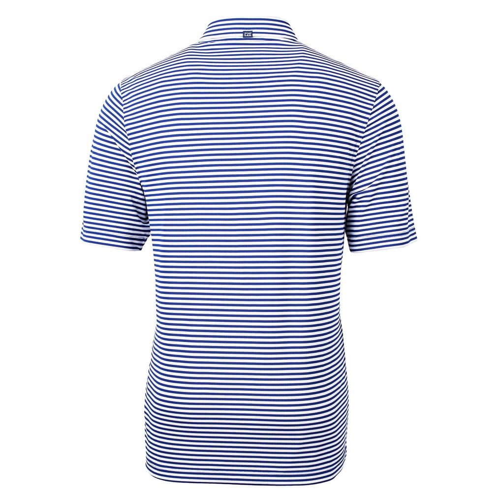 Men's Cutter & Buck Royal Denver Broncos Throwback Logo Virtue Eco Pique Stripe Recycled Big & Tall Polo