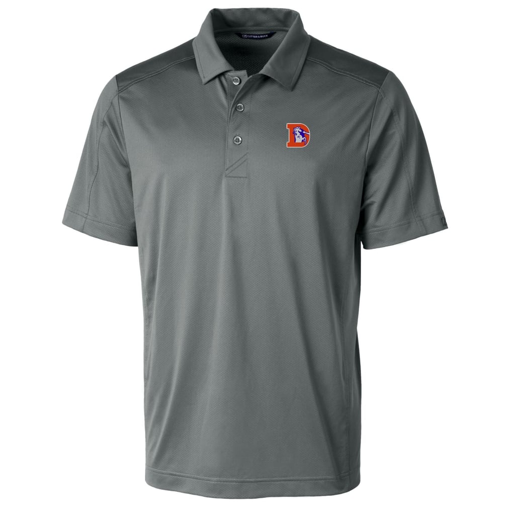 Men's Cutter & Buck Steel Denver Broncos Throwback Logo Big & Tall Prospect Textured Stretch Polo