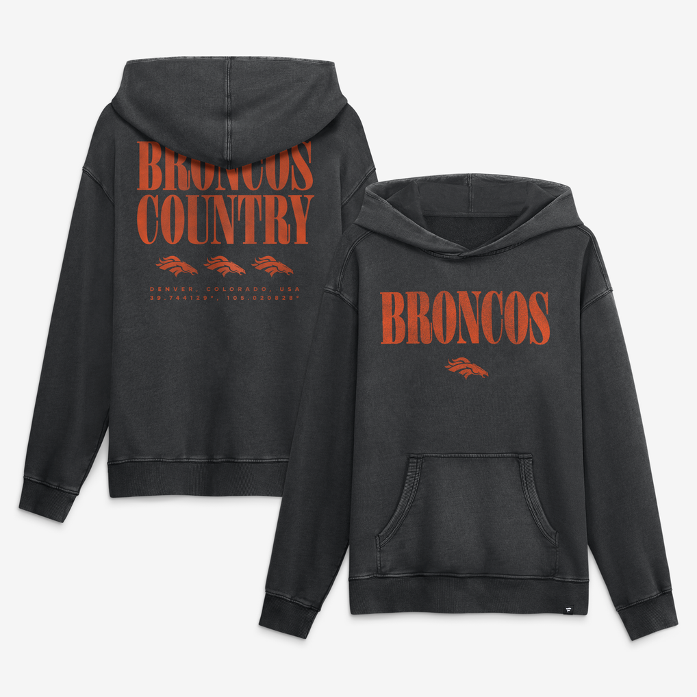 Men's Fanatics Black Denver Broncos Relaxed Intense Rivalry French Terry Hoodie