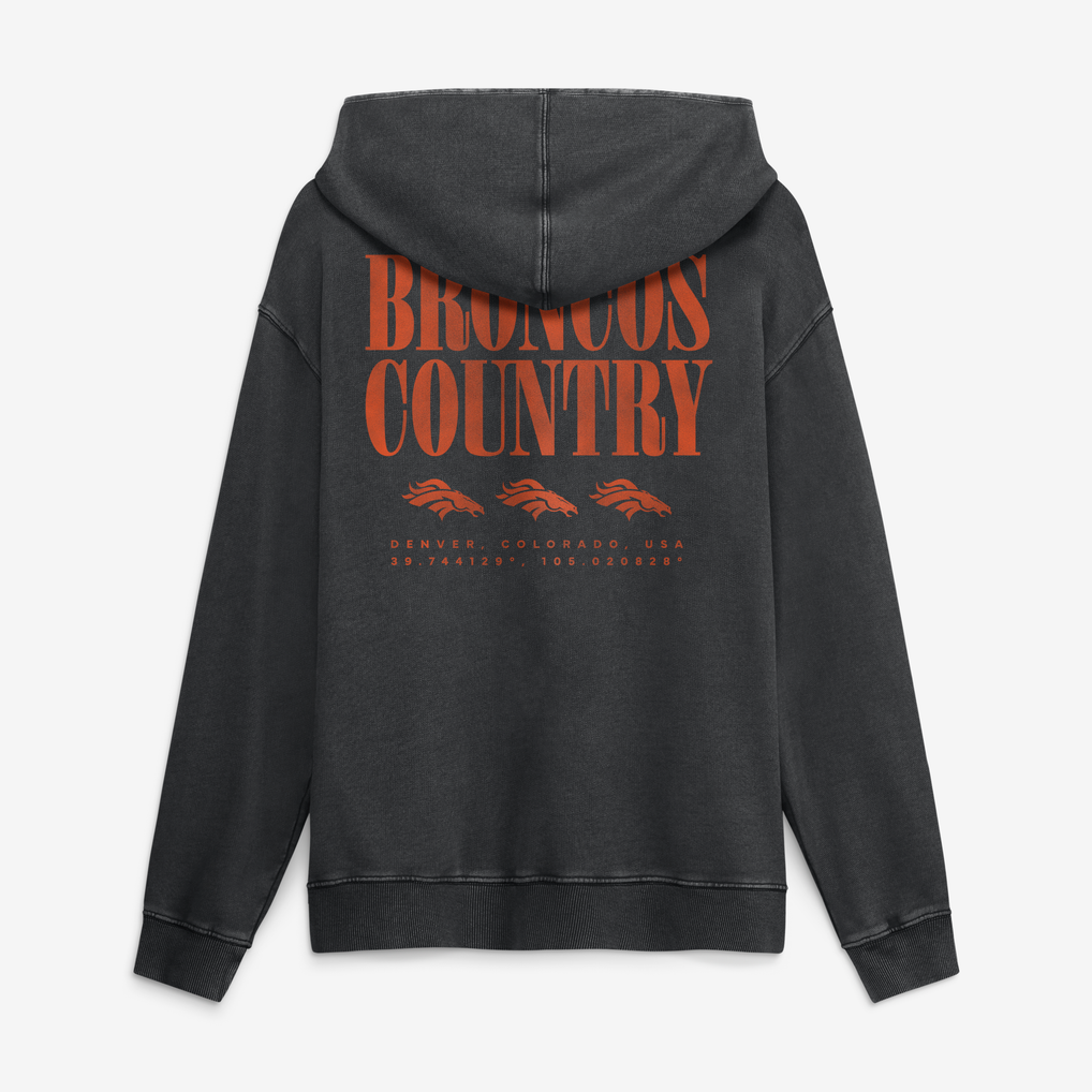Men's Fanatics Black Denver Broncos Relaxed Intense Rivalry French Terry Hoodie