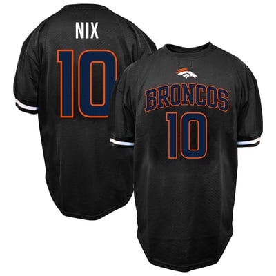 Bo Nix Denver Broncos Fanatics Big & Tall Mesh Name & Number T-Shirt - Black
