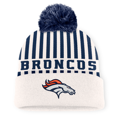 Denver Broncos Fanatics Streak Cuffed Knit Hat with Pom - Cream