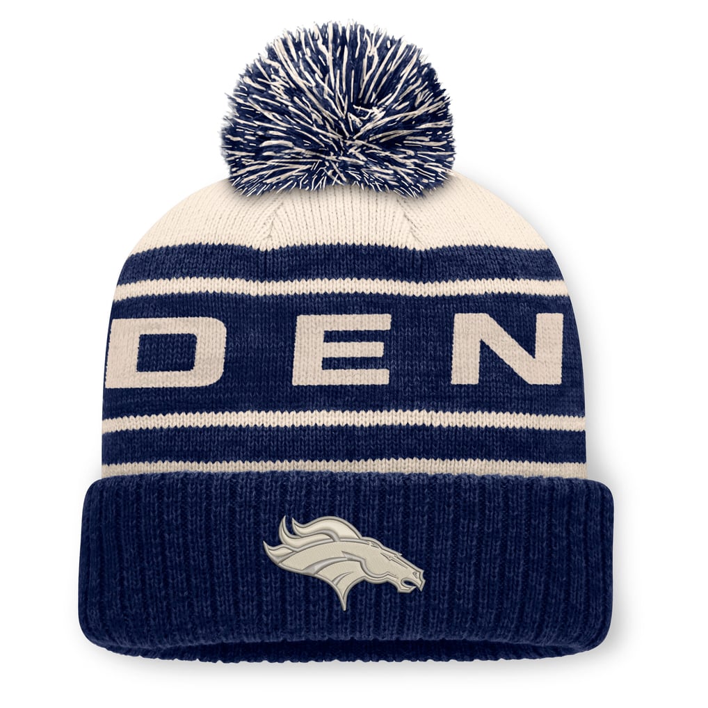 Men's Fanatics Navy Denver Broncos Cuffed Knit Hat with Pom