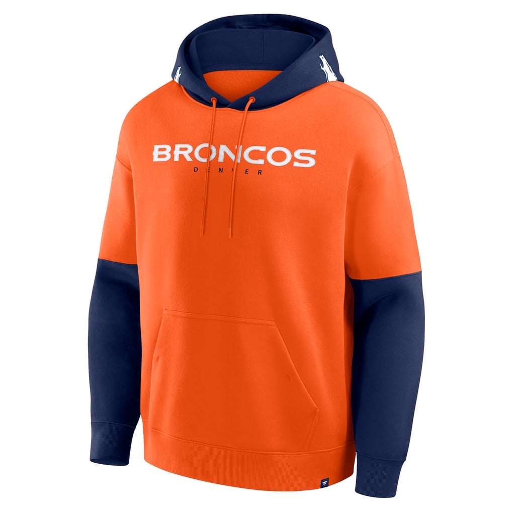 Men's Fanatics Orange Denver Broncos Helmet Pullover Hoodie