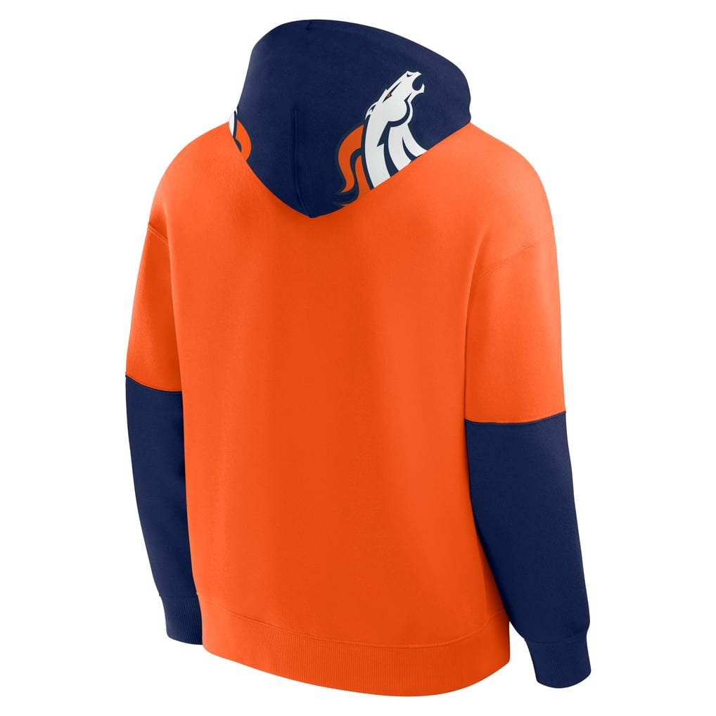 Men's Fanatics Orange Denver Broncos Helmet Pullover Hoodie