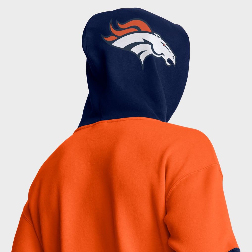 Men's Fanatics Orange Denver Broncos Helmet Pullover Hoodie