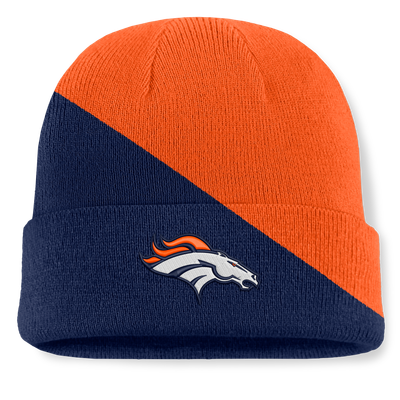 Denver Broncos Fanatics Tilt Cuffed Knit Hat - Orange/Navy