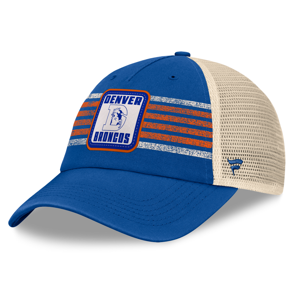 Men's Fanatics  Royal Denver Broncos Heritage Logo Waggle Unstructured Trucker Hat