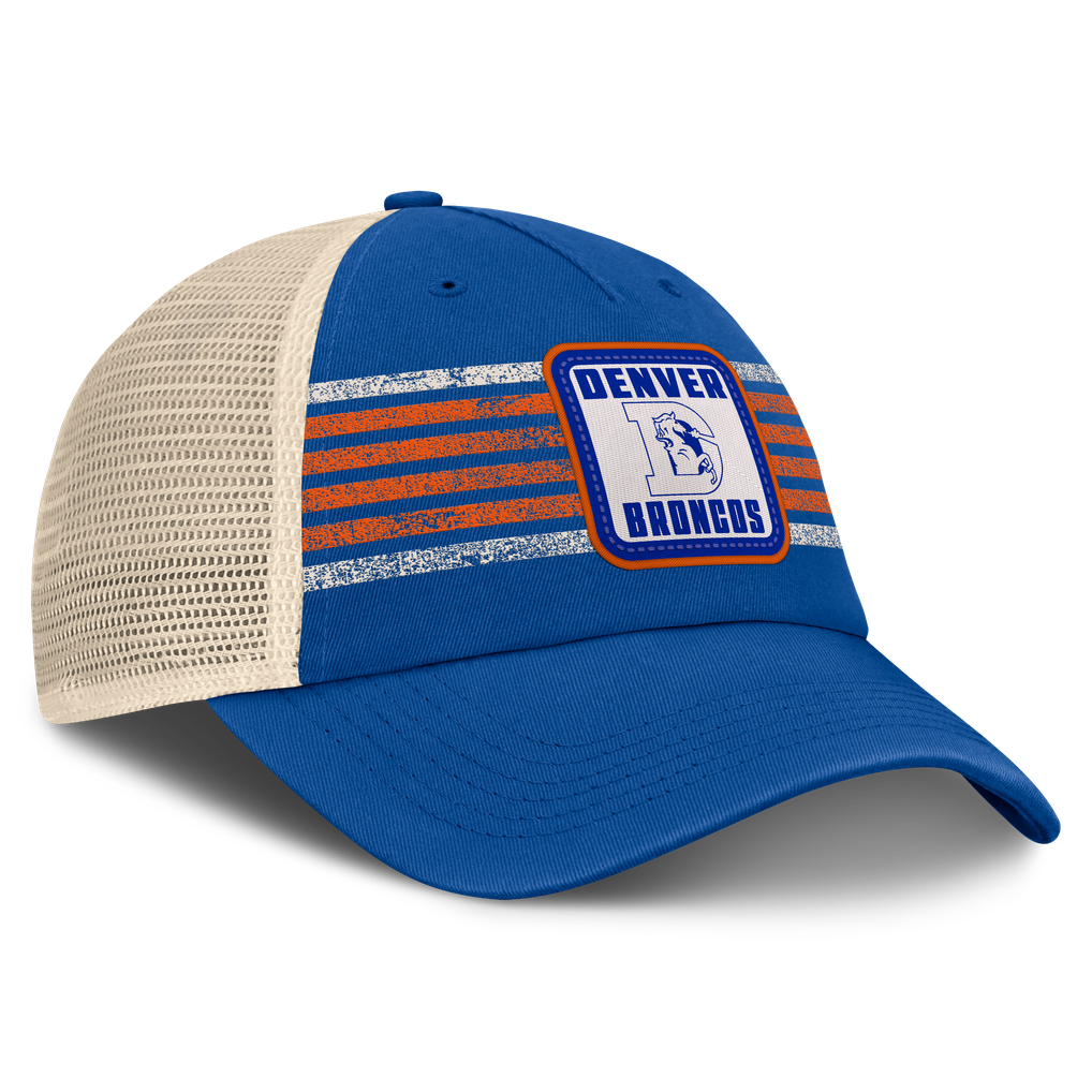 Men's Fanatics  Royal Denver Broncos Heritage Logo Waggle Unstructured Trucker Hat