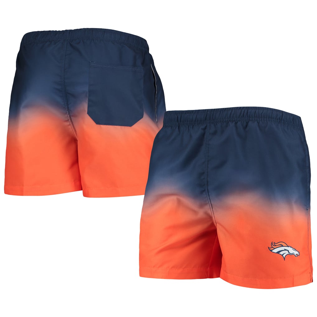 Men's FOCO Navy/ Denver Broncos Dip-Dye Swim Shorts