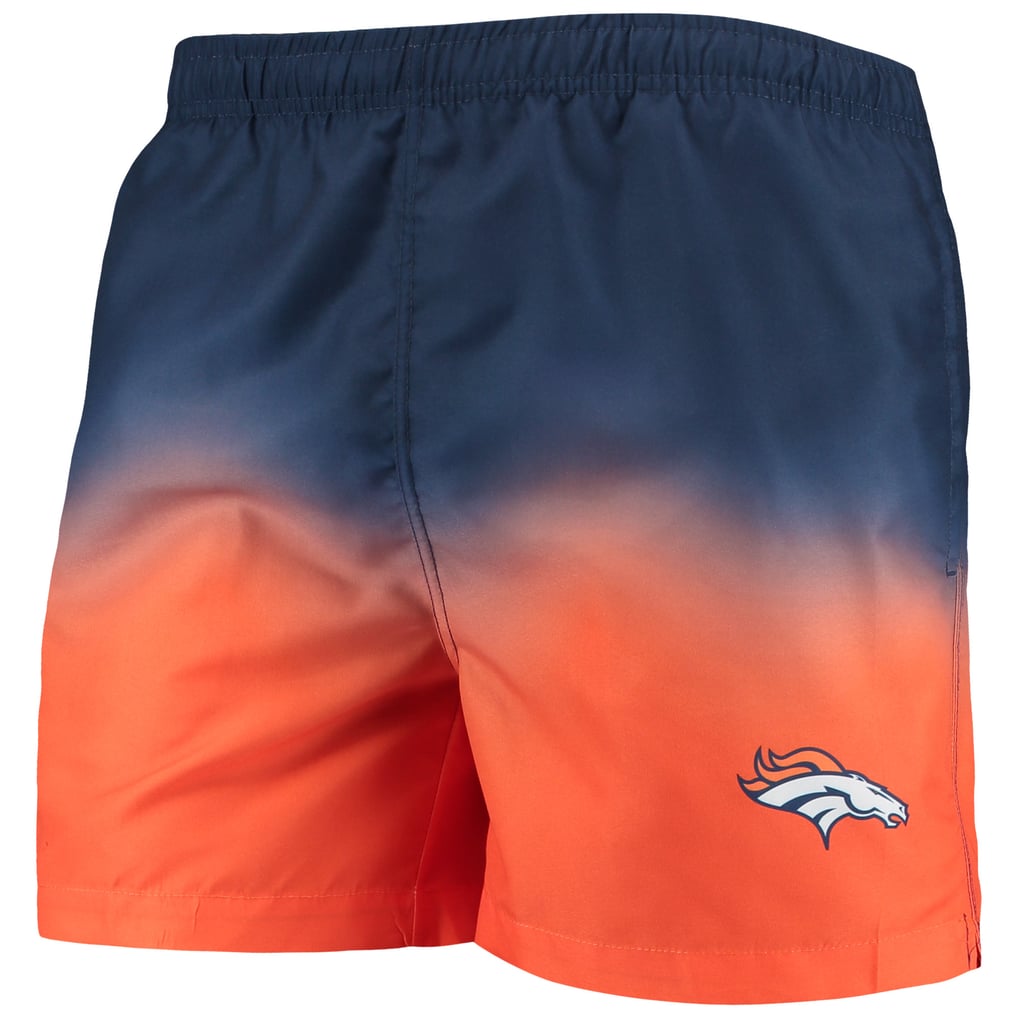 Men's FOCO Navy/ Denver Broncos Dip-Dye Swim Shorts