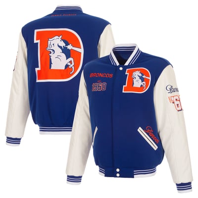  Denver Broncos JH Design Reversible Fleece Full Snap Jacket - Royal