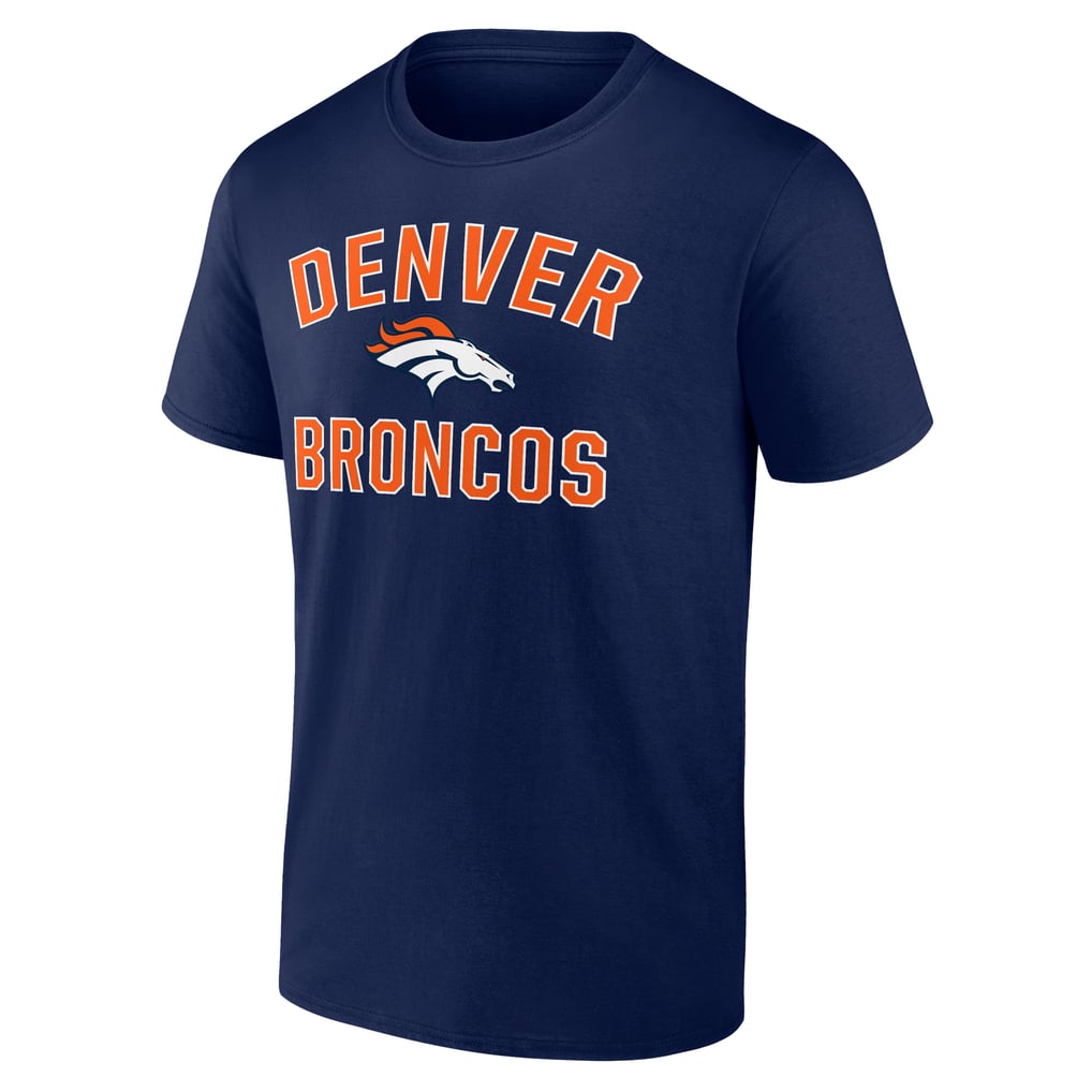 Men's Logo Athletic Navy Denver Broncos Cotton Victory Arch T-Shirt