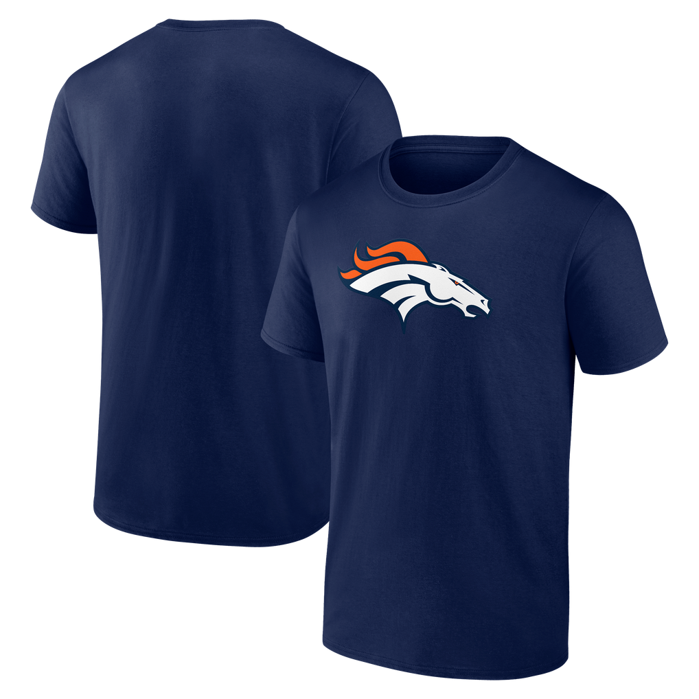 Men's Logo Athletic  Navy Denver Broncos Primary Logo T-Shirt