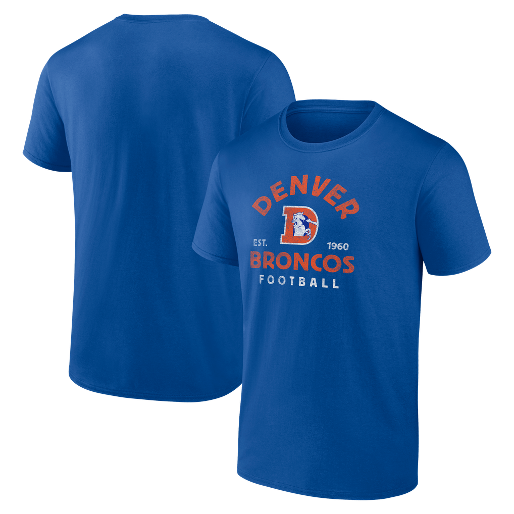 Men's Logo Athletic  Royal Denver Broncos Vintage Arch T-Shirt