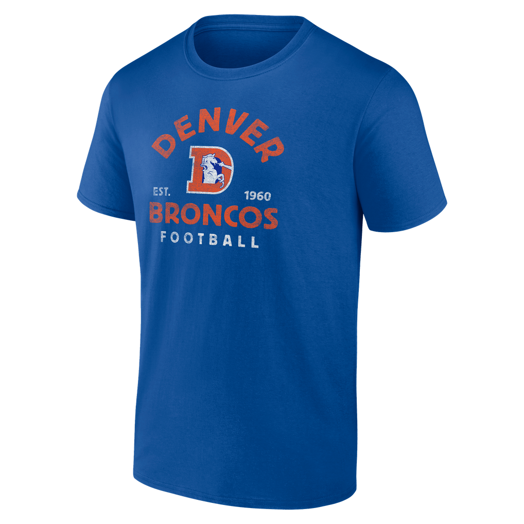 Men's Logo Athletic  Royal Denver Broncos Vintage Arch T-Shirt