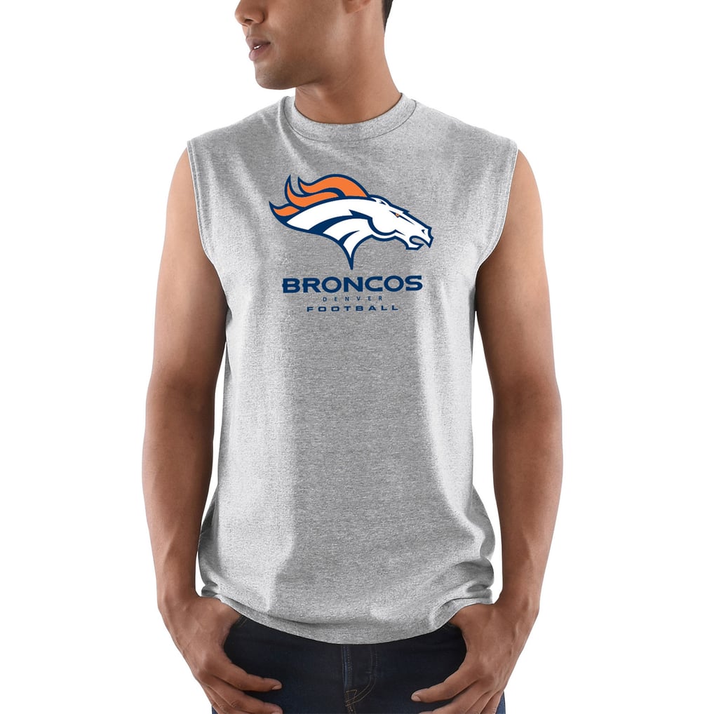 Men's Majestic Heathered Gray Denver Broncos Critical Victory Tank Top