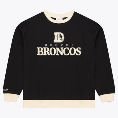  Denver Broncos Mitchell & Ness Cookies and Cream Crewneck Sweatshirt - Black