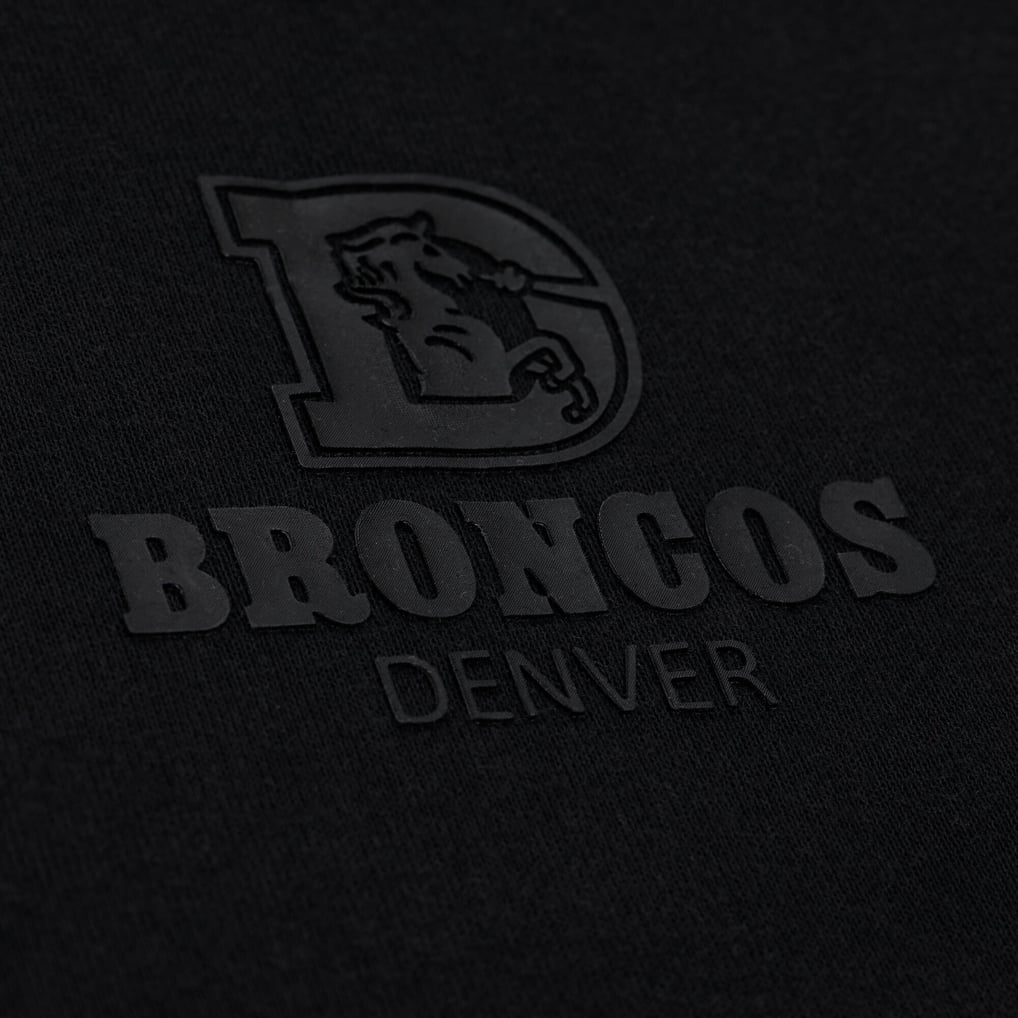 Men's Mitchell & Ness Black Denver Broncos Core Essentials Micro Logo Fleece Sweatshirt