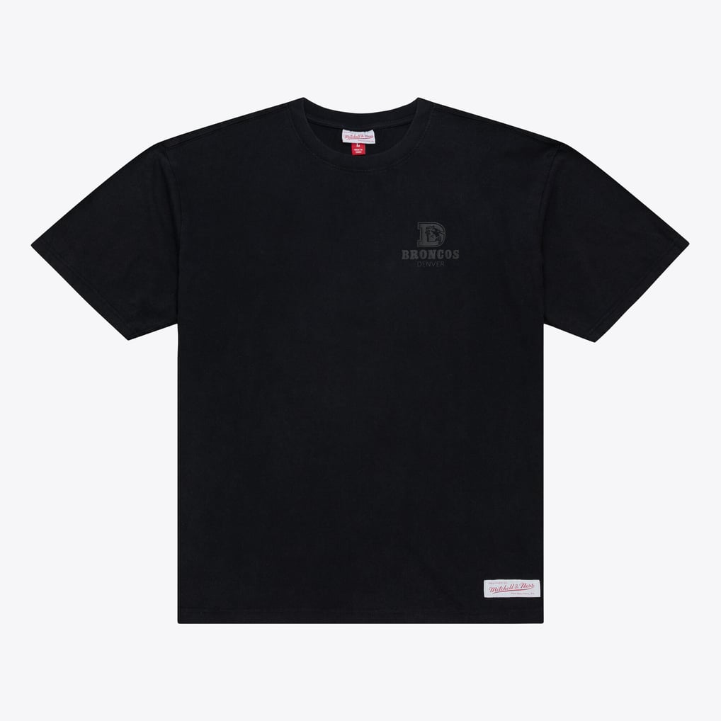 Men's Mitchell & Ness Black Denver Broncos Core Essentials Micro Logo T-Shirt