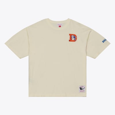  Denver Broncos Mitchell & Ness Oversized Heritage Hues T-Shirt - Cream