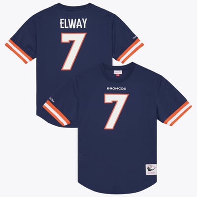 John Elway Denver Broncos Mitchell & Ness Retired Player Name & Number Mesh Top - Navy