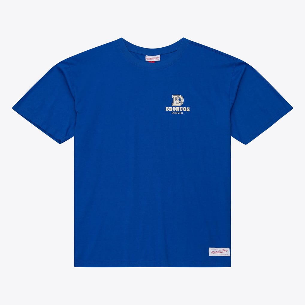 Men's Mitchell & Ness Royal Denver Broncos Core Essentials Micro Logo T-Shirt