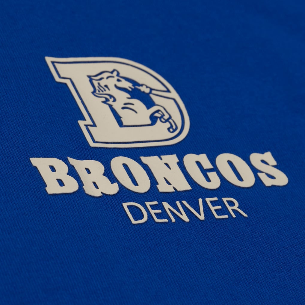 Men's Mitchell & Ness Royal Denver Broncos Core Essentials Micro Logo T-Shirt