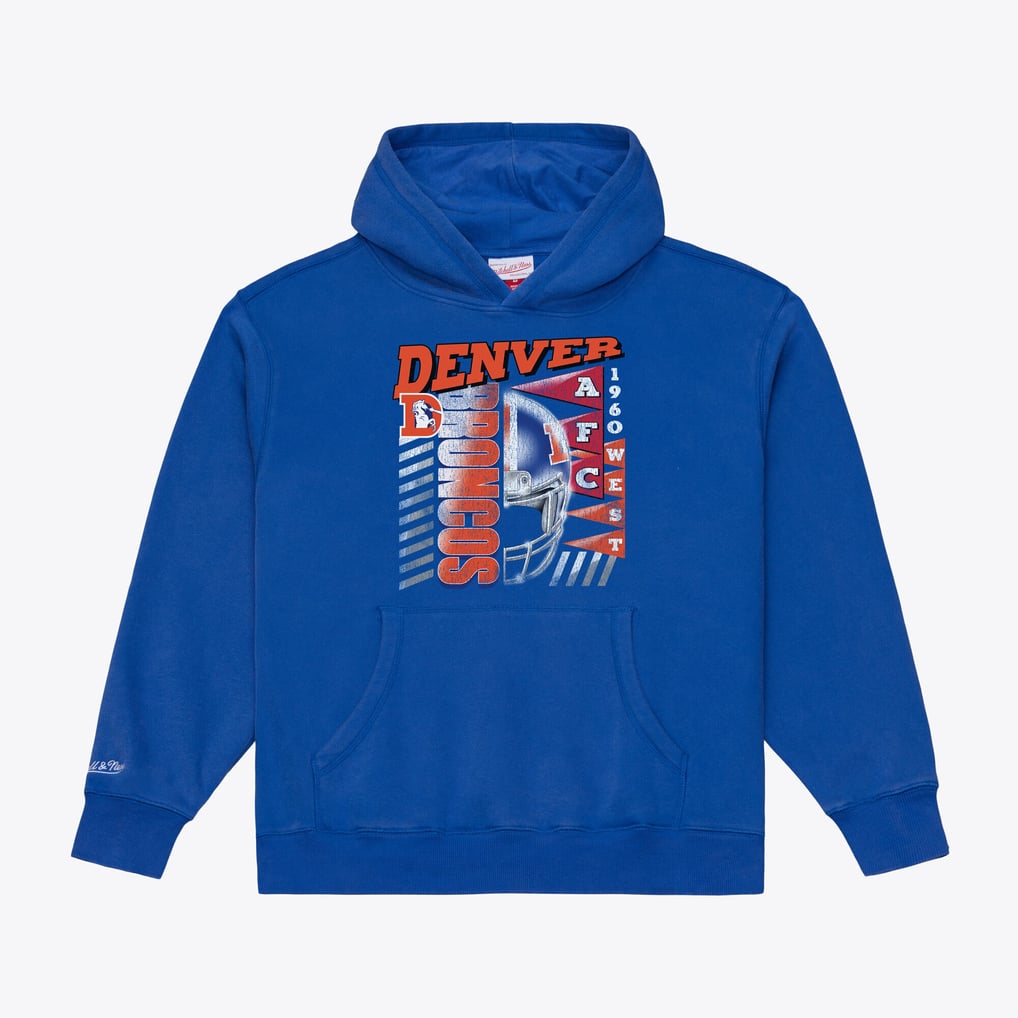 Men's Mitchell & Ness  Royal Denver Broncos Core Essentials Street Graphic Fleece Hoodie