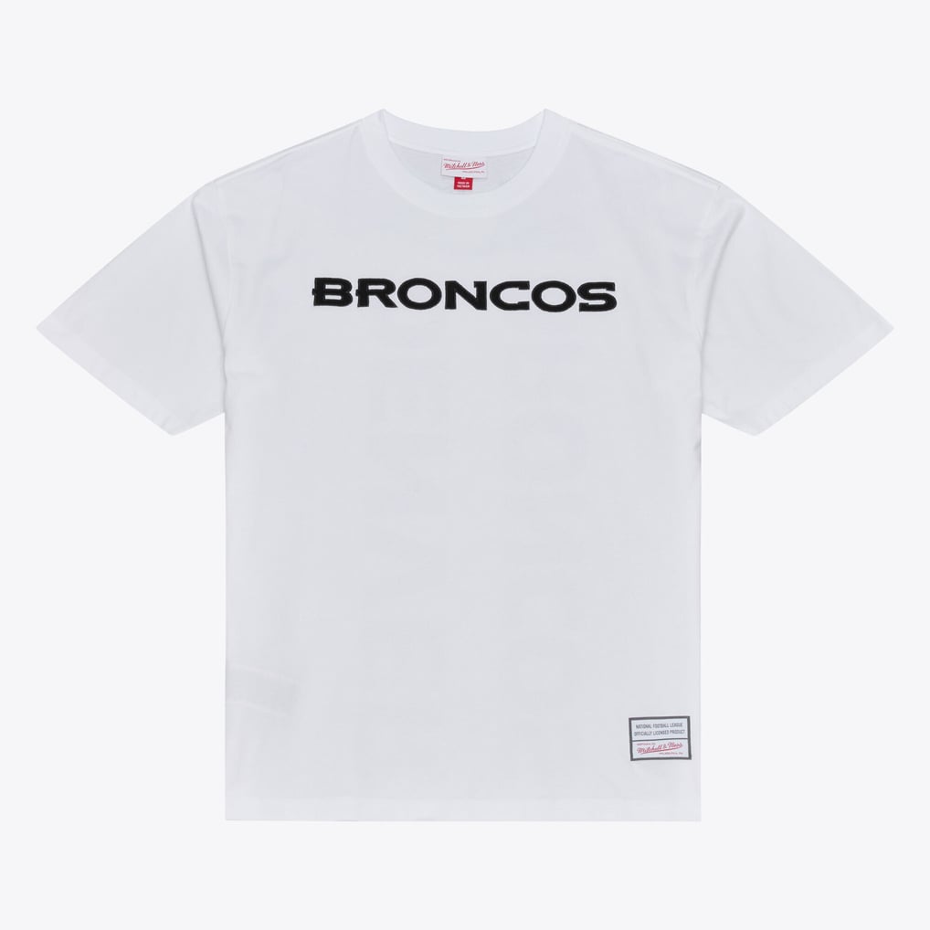 Men's Mitchell & Ness White Denver Broncos Monochrome T-Shirt