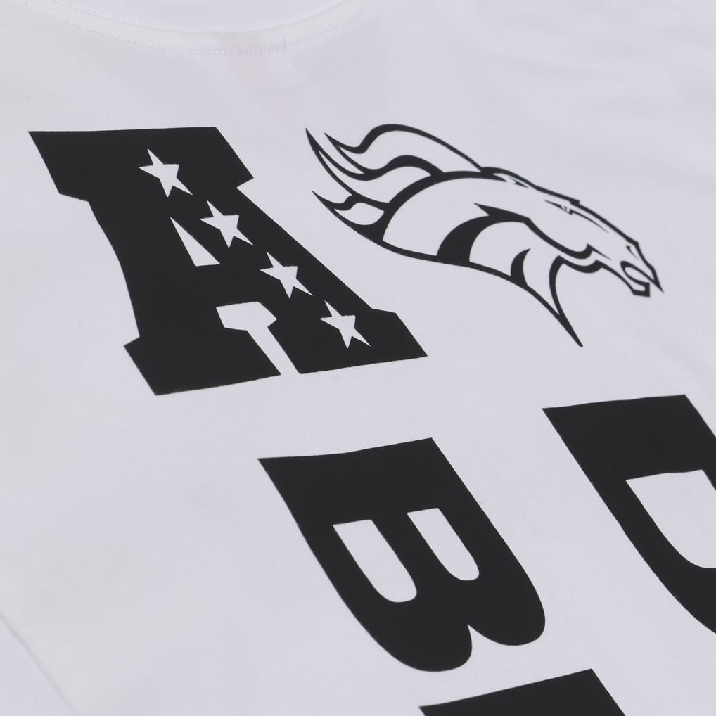 Men's Mitchell & Ness White Denver Broncos Monochrome T-Shirt