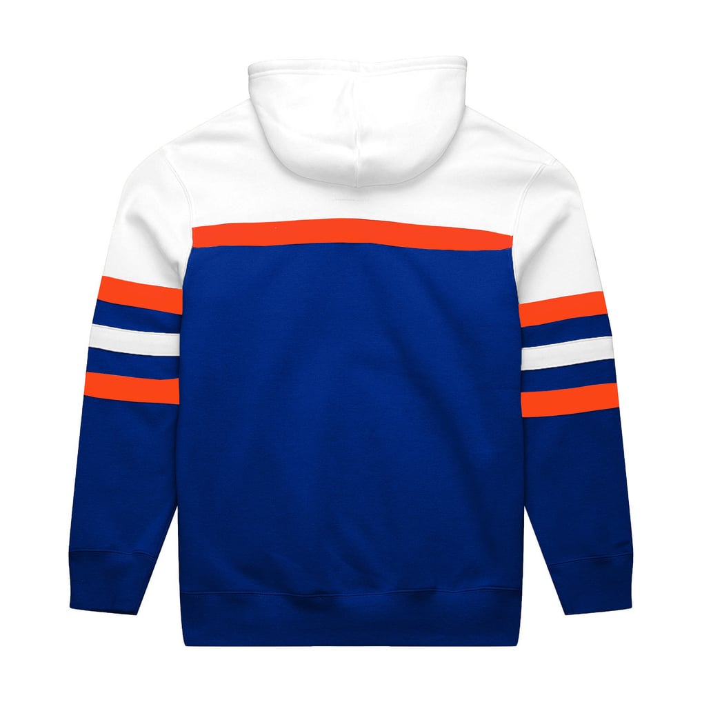 Men's Mitchell & Ness  White/Royal Denver Broncos Big & Tall Head Coach Hoodie