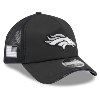 Denver Broncos New Era 2026 Salute To Service Apex 9FORTY Adjustable Trucker Hat - Black