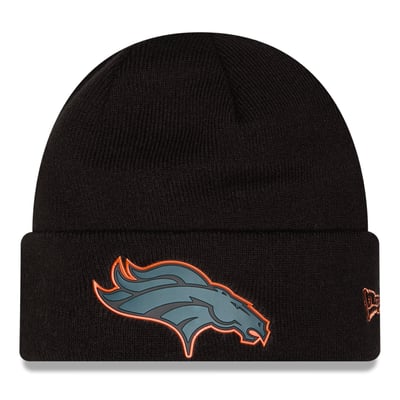 Denver Broncos New Era Chrome Cuffed Knit Hat - Black