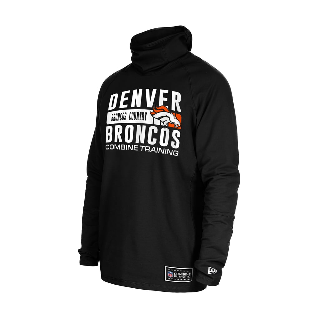 Men's New Era Black Denver Broncos Functional Fandom Balaclava Helmet Stripe Tri-Blend Hoodie
