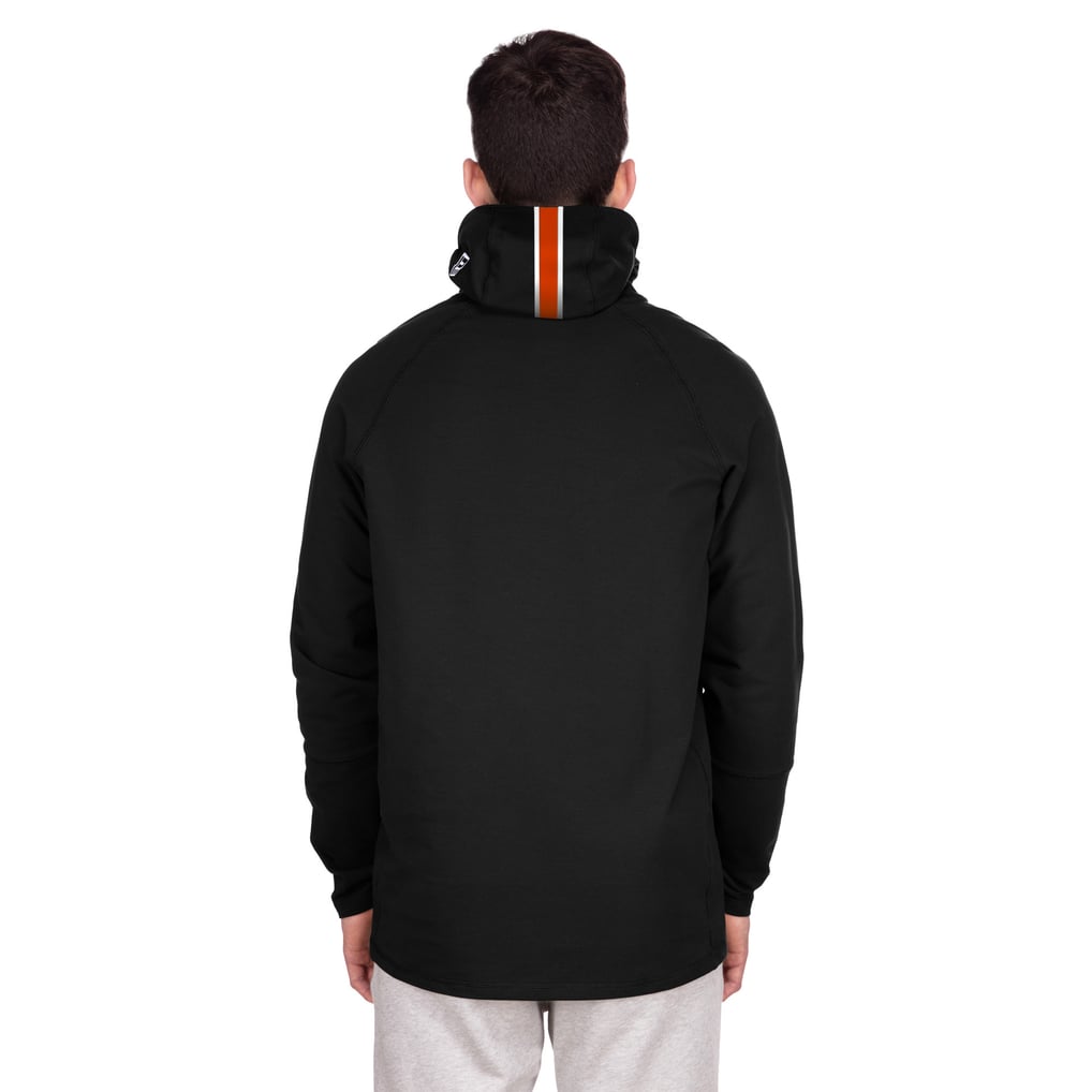 Men's New Era Black Denver Broncos Functional Fandom Balaclava Helmet Stripe Tri-Blend Hoodie
